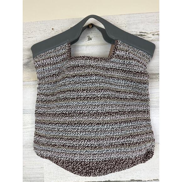 The Sak Handbags - The Sak Women’s Gray Multicolor Marina Crochet Handle Snap Clutch Purse Bag